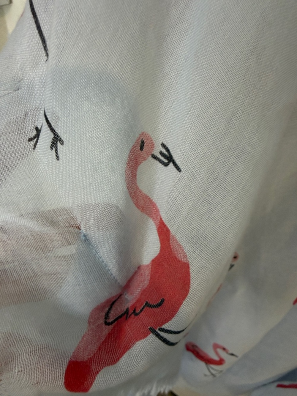 Light Blue Flamingo Print Kimono/bathing suit cover up 100% cotton - Picture 7 of 7